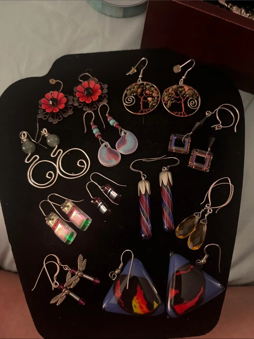 Assorted Women’s Earrings - Red, Blue, Gold Accent Styles